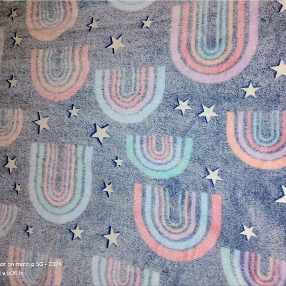 Rainbow and Stars Patterned Throw Blanket - Picture 7 of 7